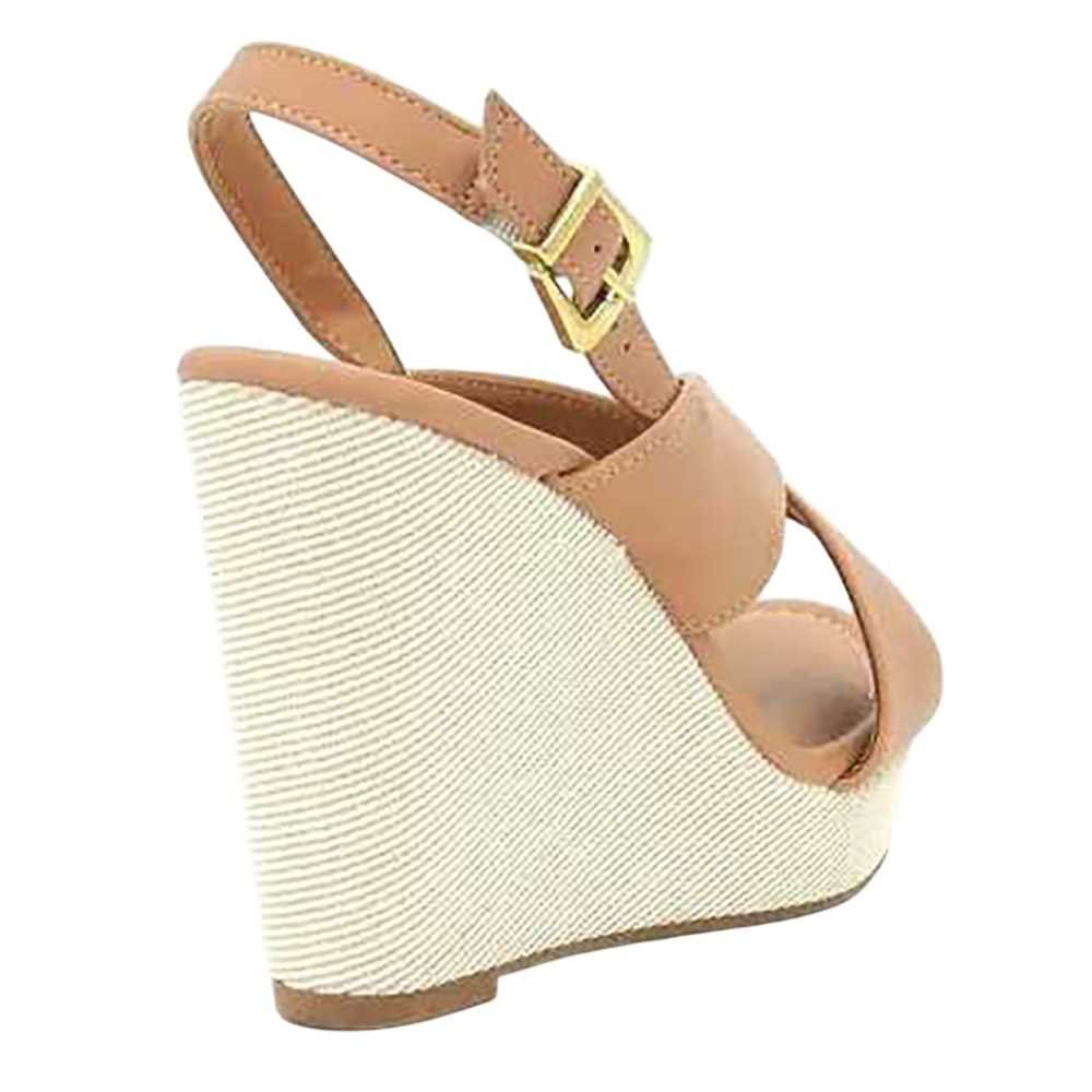Sandália Feminina Vizzano Anabela Alta Bege 3