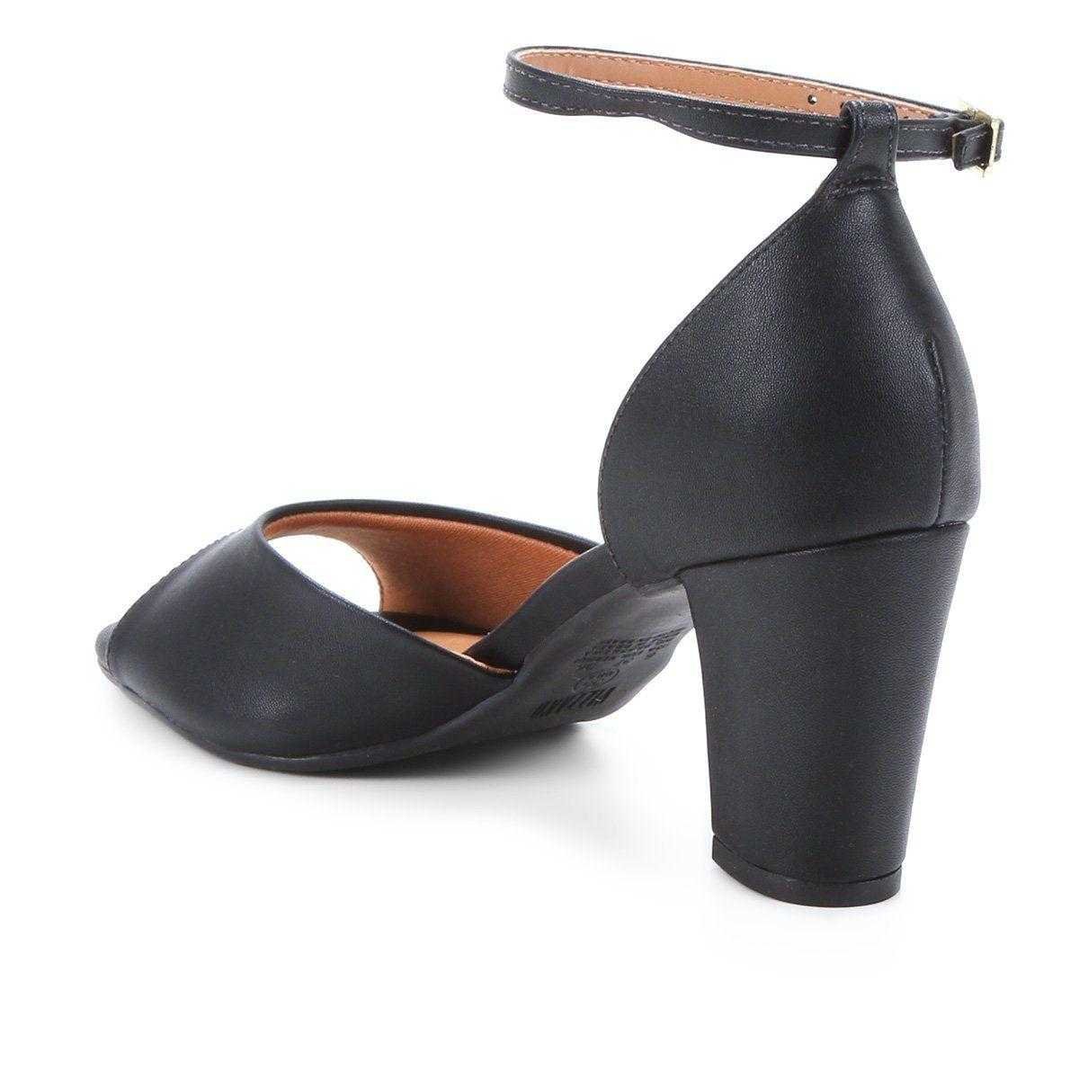 Sandália Feminina Vizzano Salto Blocado Pelica Preto 4
