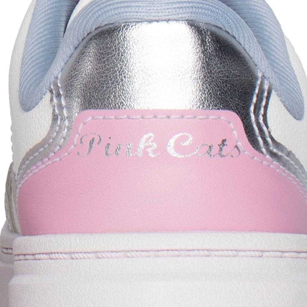 Tênis Infantil Menina Pink Cats Casual Branco 4
