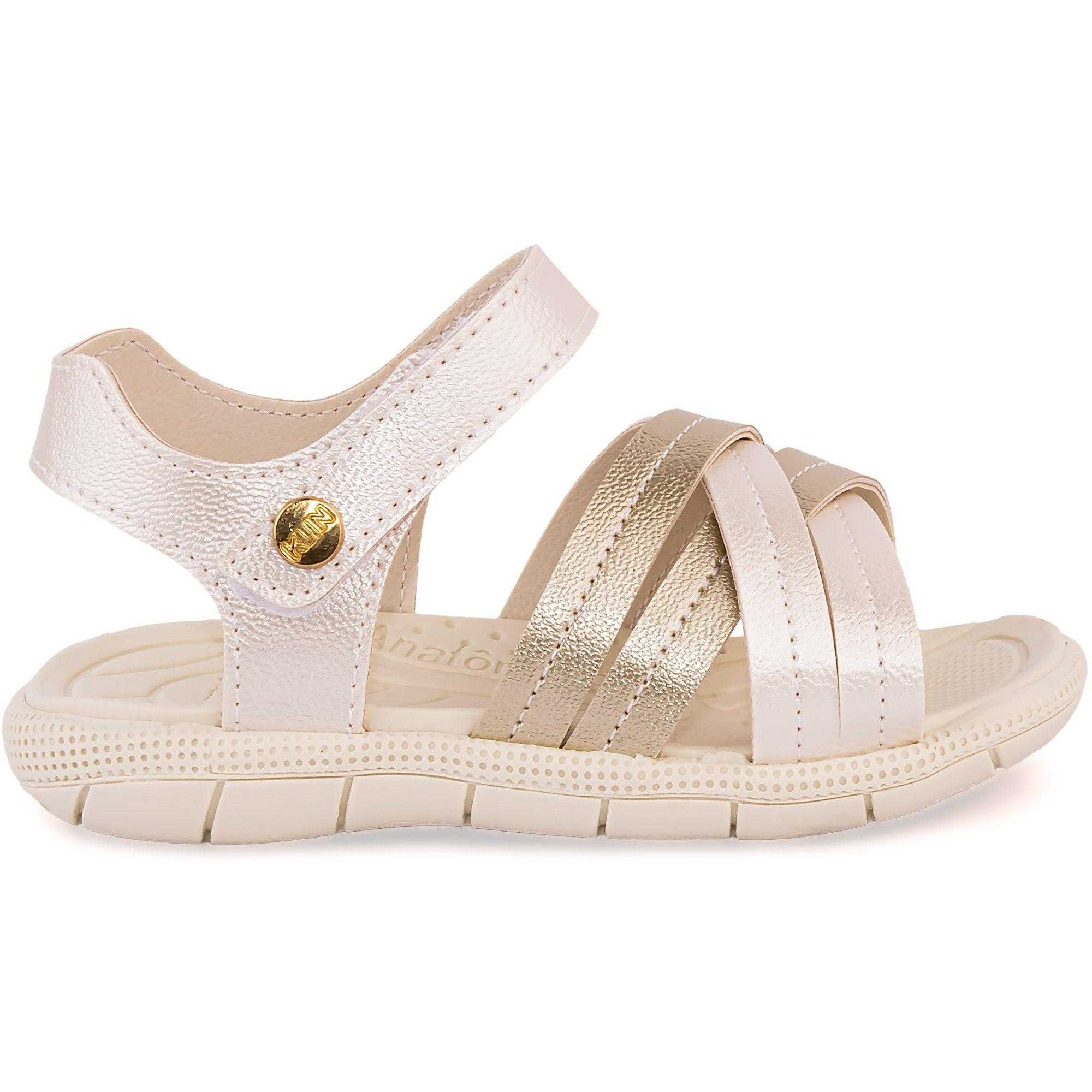 Sandália Infantil Menina Klin Tic Tac Casual Branco 2