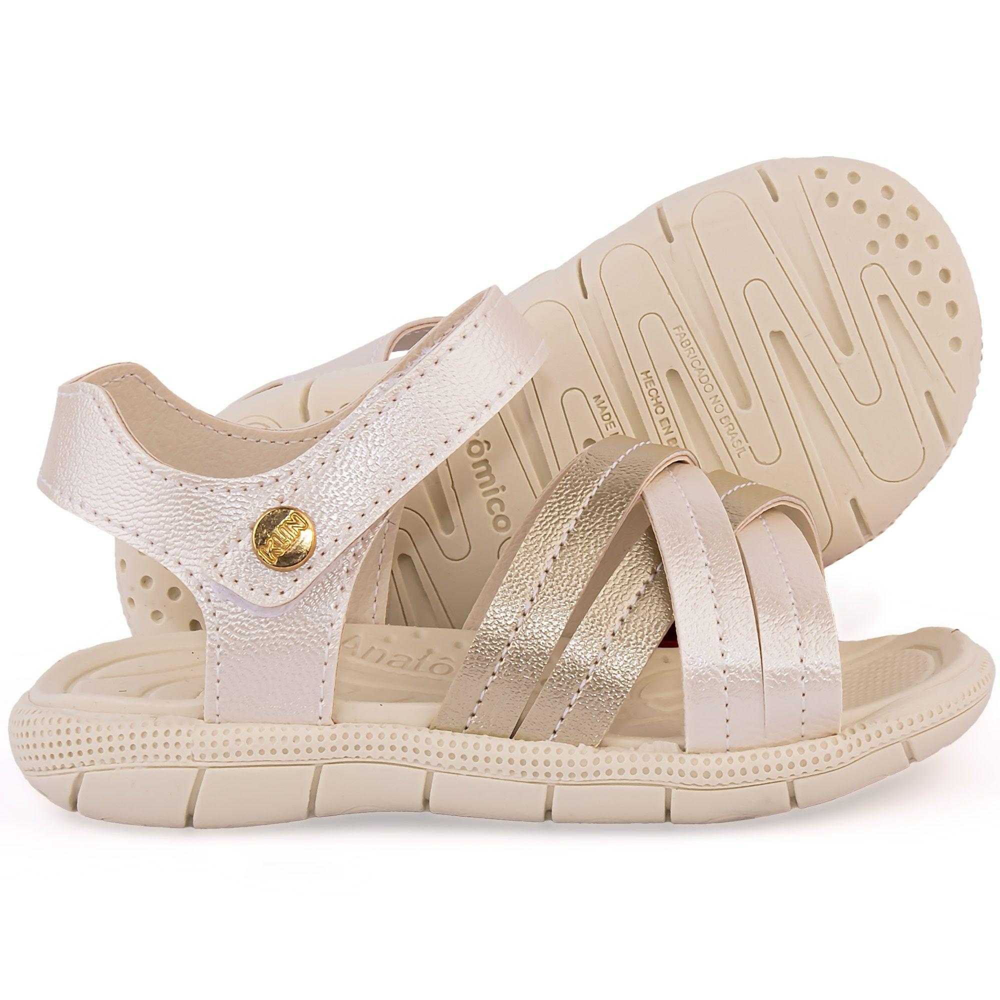 Sandália Infantil Menina Klin Tic Tac Casual Branco 4