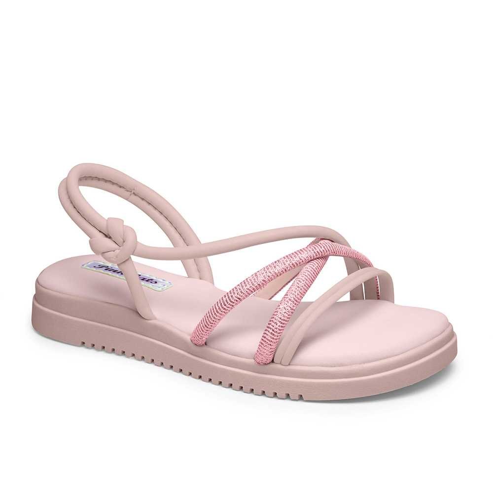 Sandália Infantil Menina Pink Cats Flatform Tiras Cruzadas
