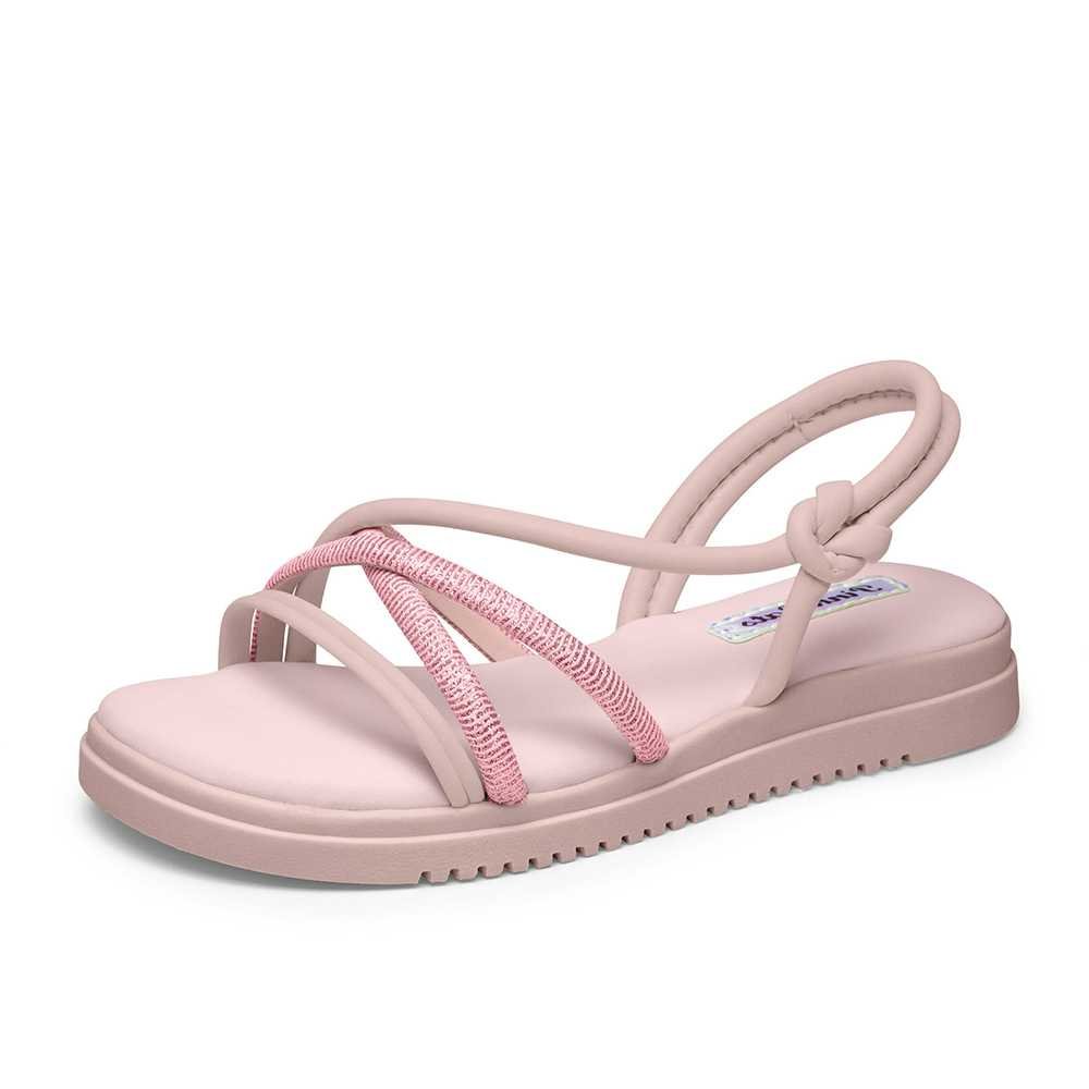 Sandália Infantil Menina Pink Cats Flatform Tiras Cruzadas Rosa 2