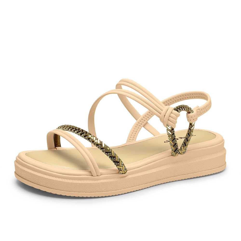 Sandália Infantil Menina Pink Cats Flatform Tira Brilhante Rosa 2