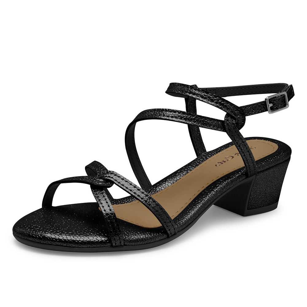 Sandália Infantil Menina Pink Cats Saltinho Tiras Entrelaçadas Preto 2