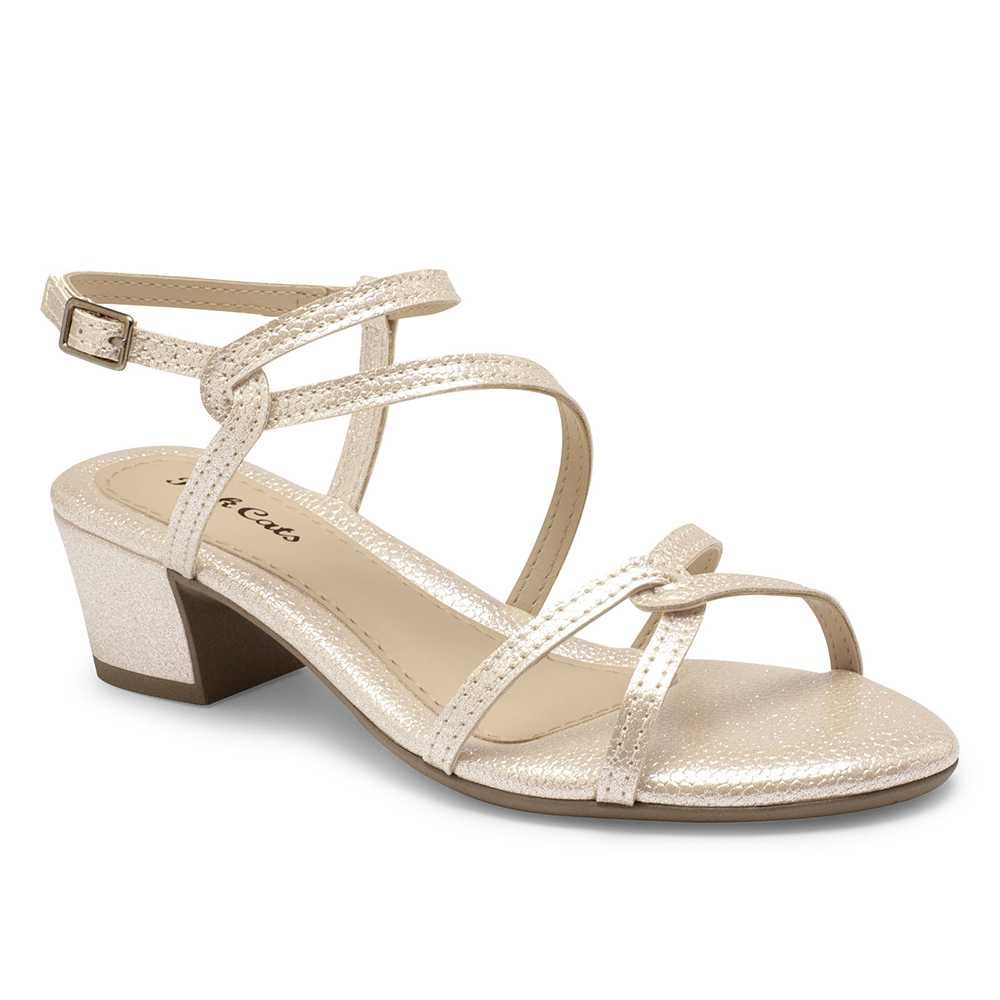 Sandália Infantil Menina Pink Cats Saltinho Tiras Entrelaçadas