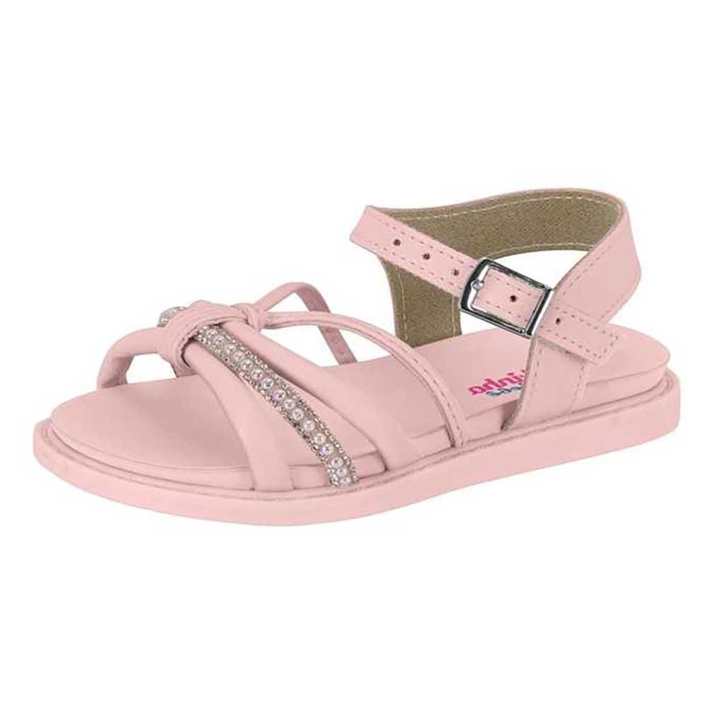 Sandália Infantil Menina Molekinha Flatform Tiras Cruzadas Rosa 2