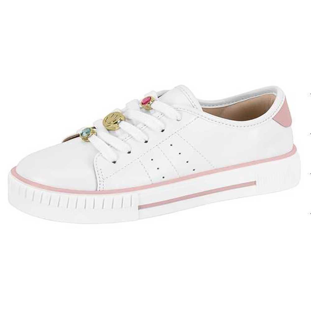 Tênis Infatil Menina Molekinha Casual Pedraria Branco 2