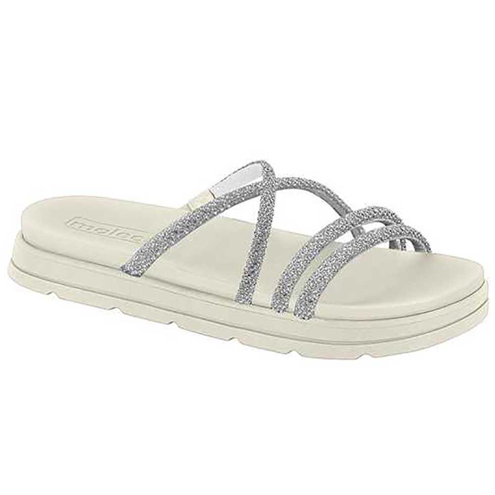 Tamanco Feminino Moleca Flatform Tiras Brilhantes