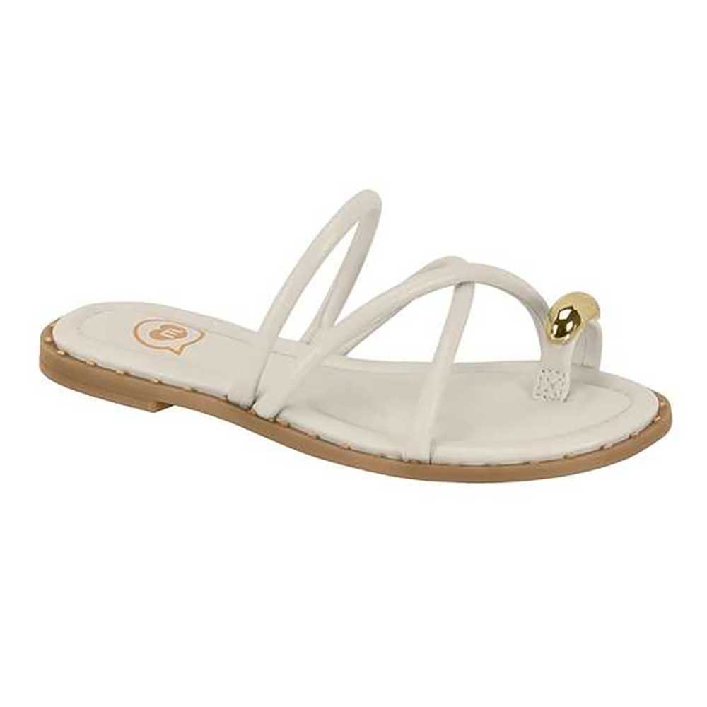 Sandália Menina Molekinha Rasteira Tiras Cruzadas Branco 1