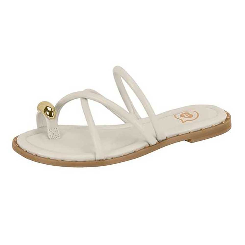 Sandália Menina Molekinha Rasteira Tiras Cruzadas Branco 2