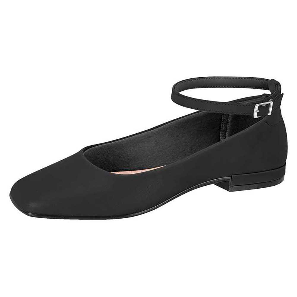 Sapatilha Feminina Moleca Tira no Tornozelo Bico Quadrado Preto 2