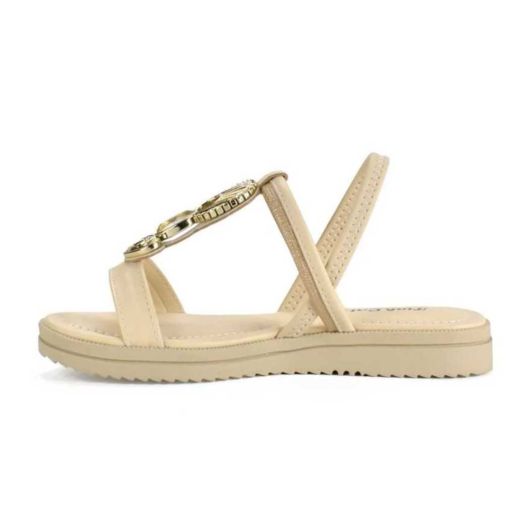 Sandália Infantil Menina Pink Cats Flatform Tiras Pedraria Bege 3