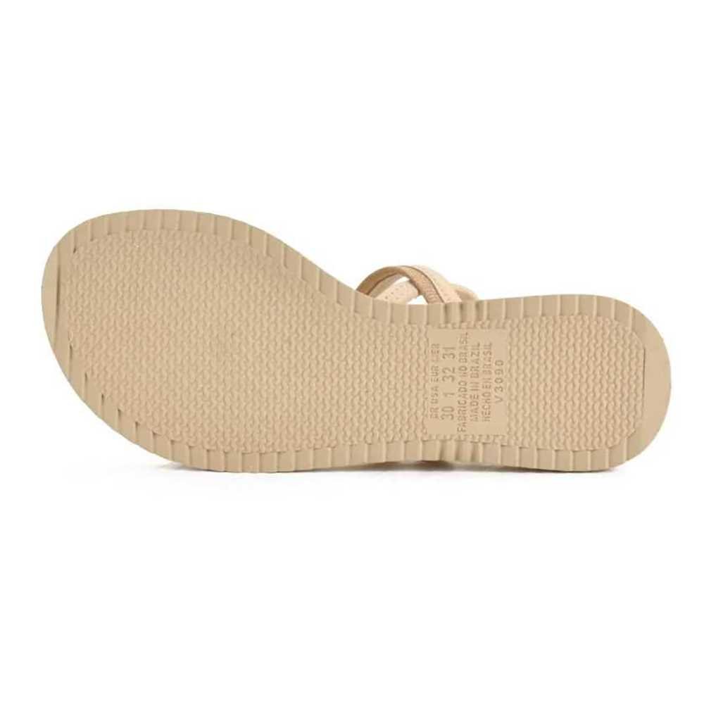 Sandália Infantil Menina Pink Cats Flatform Tiras Pedraria Bege 6