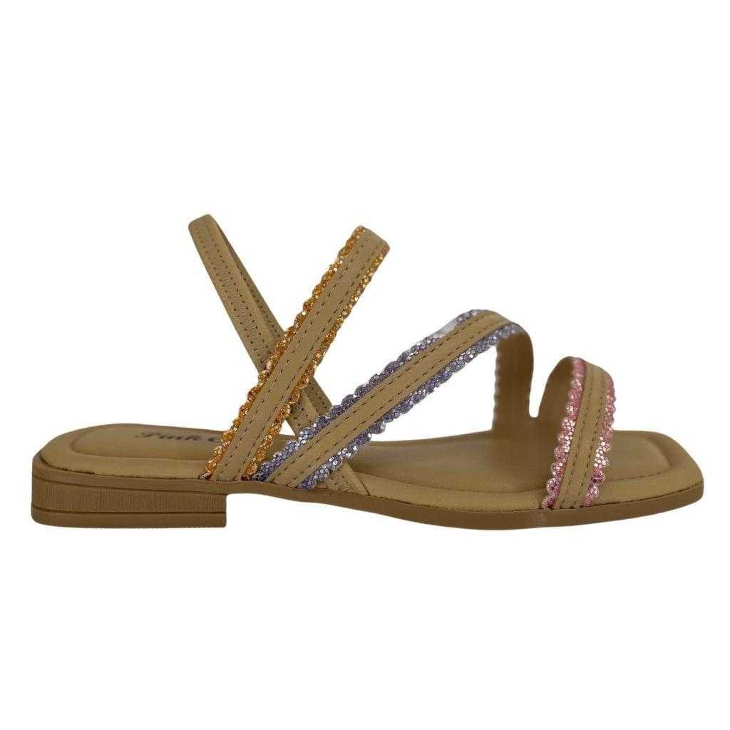 Sandália Infantil Menina Pink Cats Tiras Com Brilho