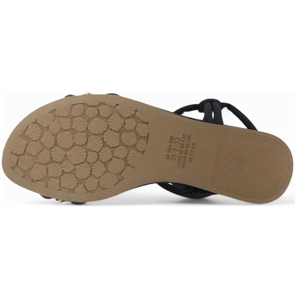 Sandália Menina Pink Cats Rastreira Tiras Trançadas Preto 5