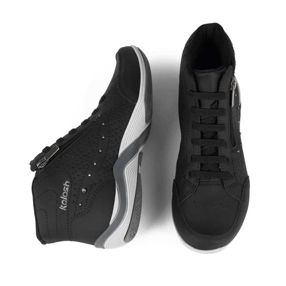 Tênis Feminino Kolosh Cano Alto Com Strass Preto 5