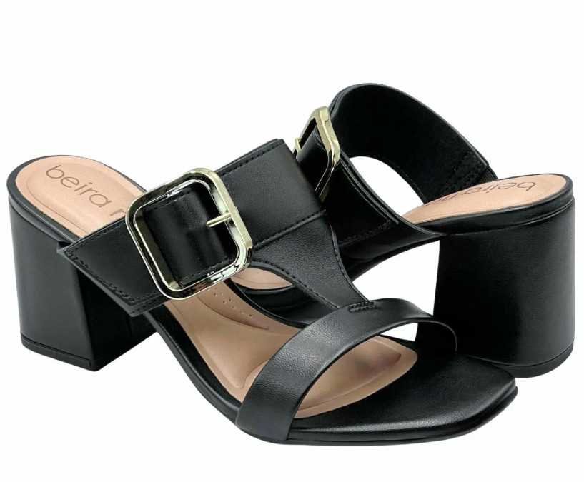 Tamanco Feminino Beira Rio Salto Blocado Preto 3