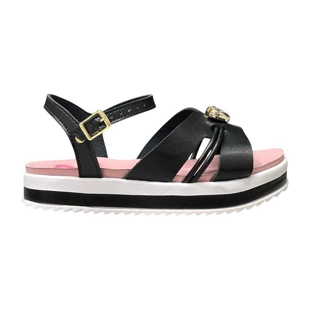 Sandália Infantil Menina Molekinha Flat Preto 2