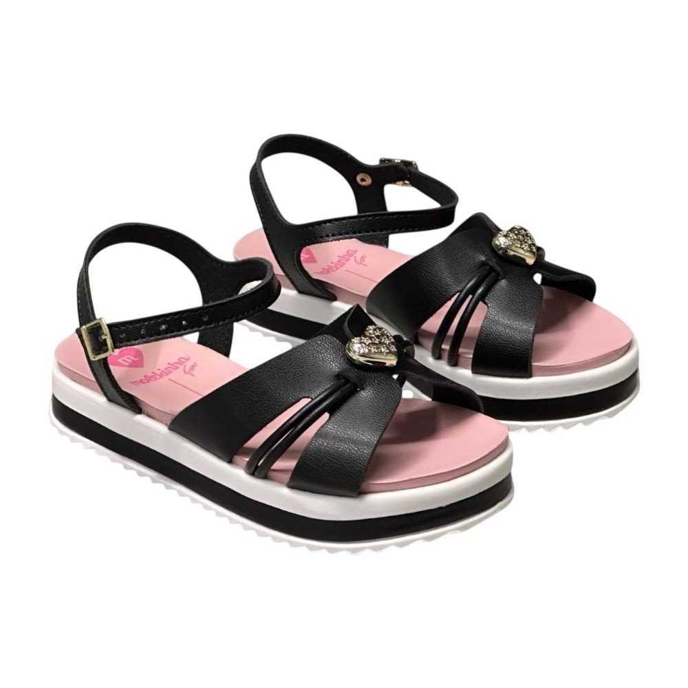 Sandália Infantil Menina Molekinha Flat Preto 4