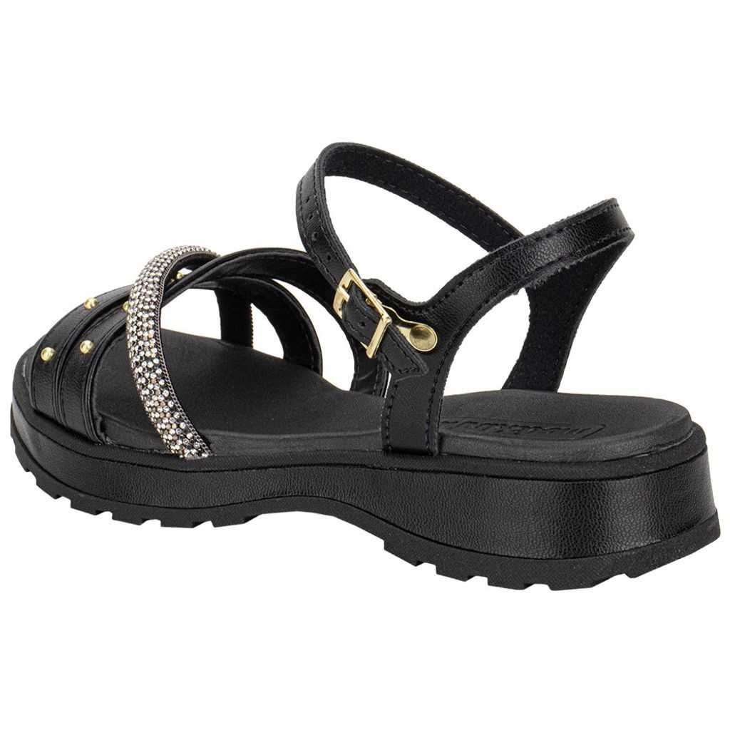 Sandália Infantil Menina Molekinha Strass Moda Preto 4
