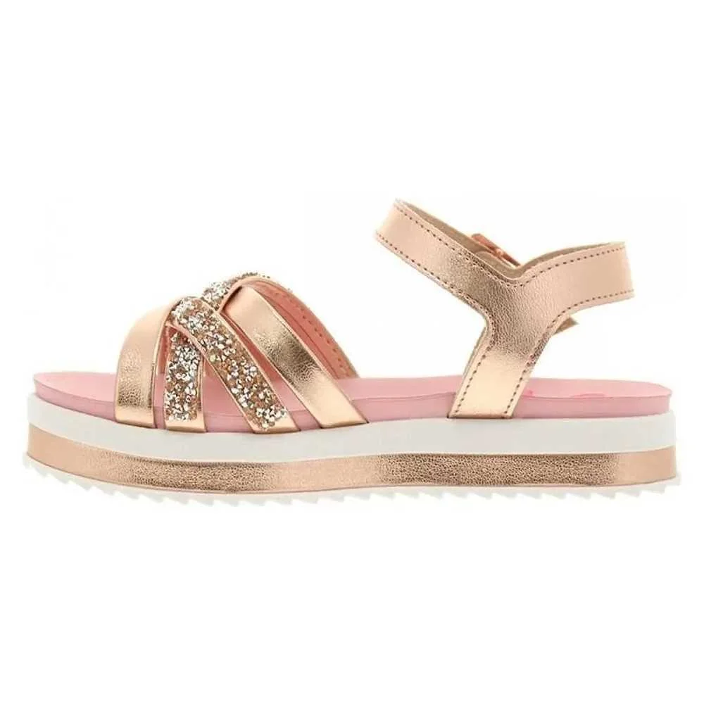 Sandália Infantil Menina Molekinha Plataforma Rosa 2