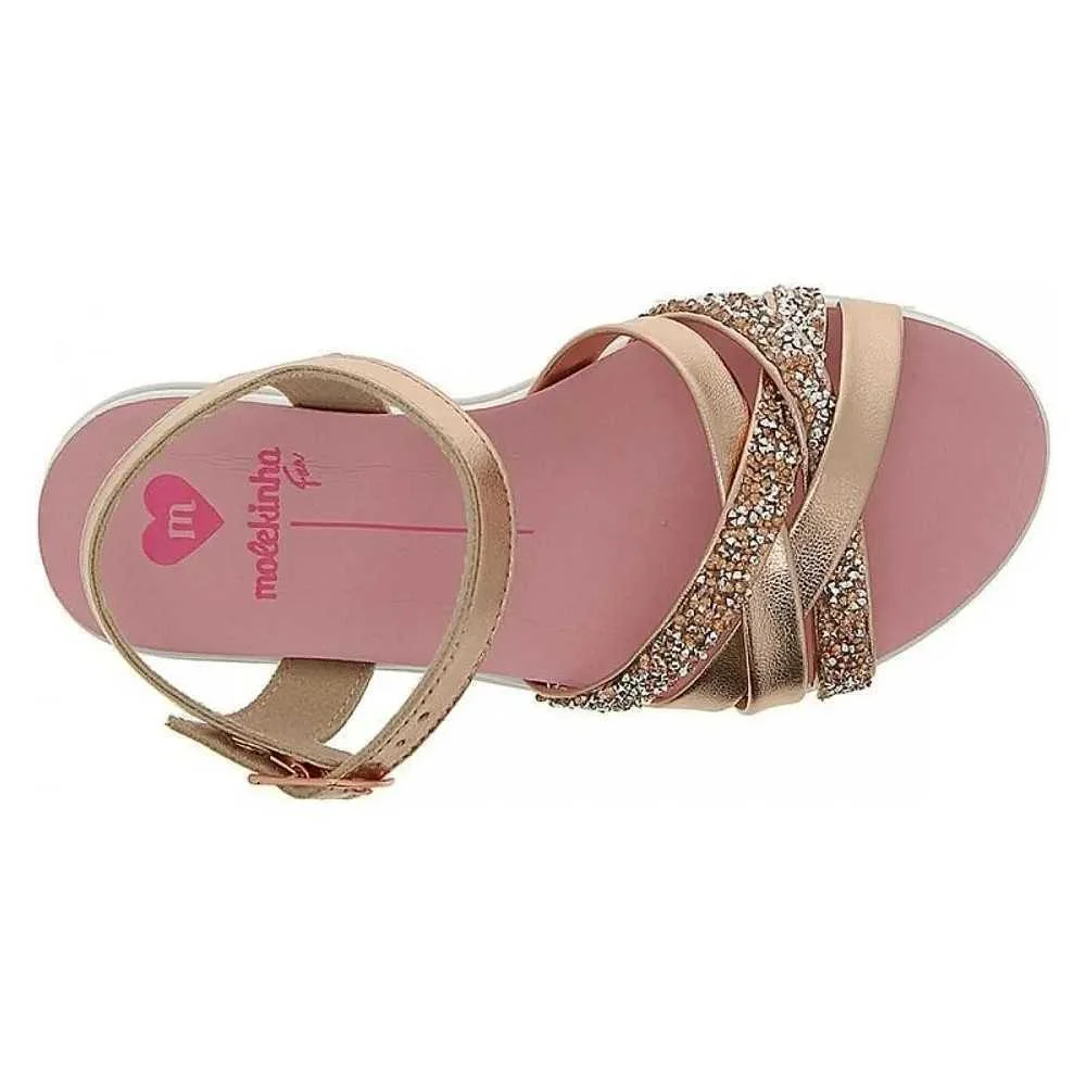 Sandália Infantil Menina Molekinha Plataforma Rosa 3