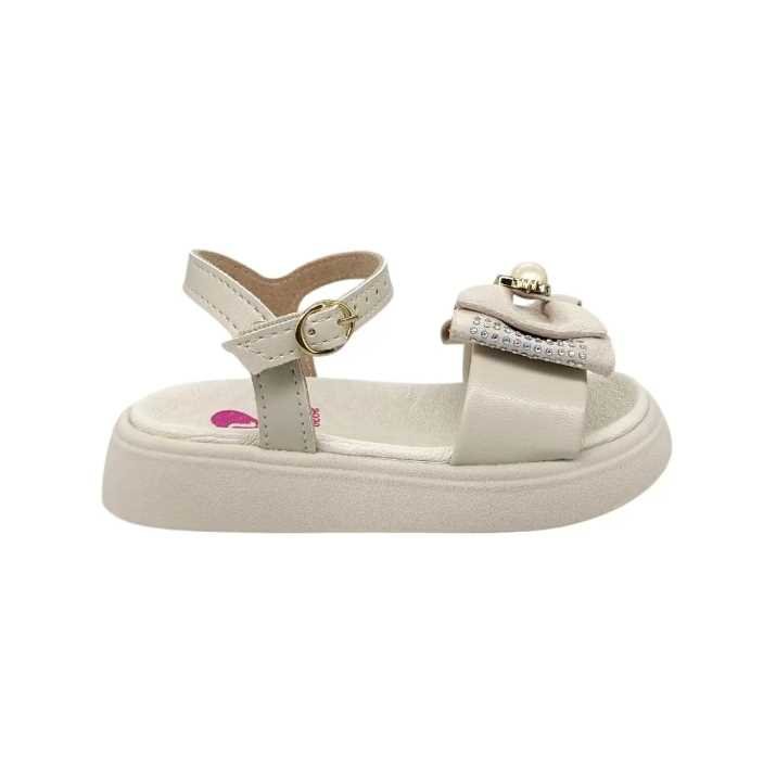 Sandália Infantil Menina Molekinha Lacinho Gatinho Branco 2