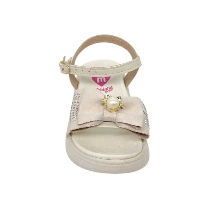 Sandália Infantil Menina Molekinha Lacinho Gatinho Branco 3
