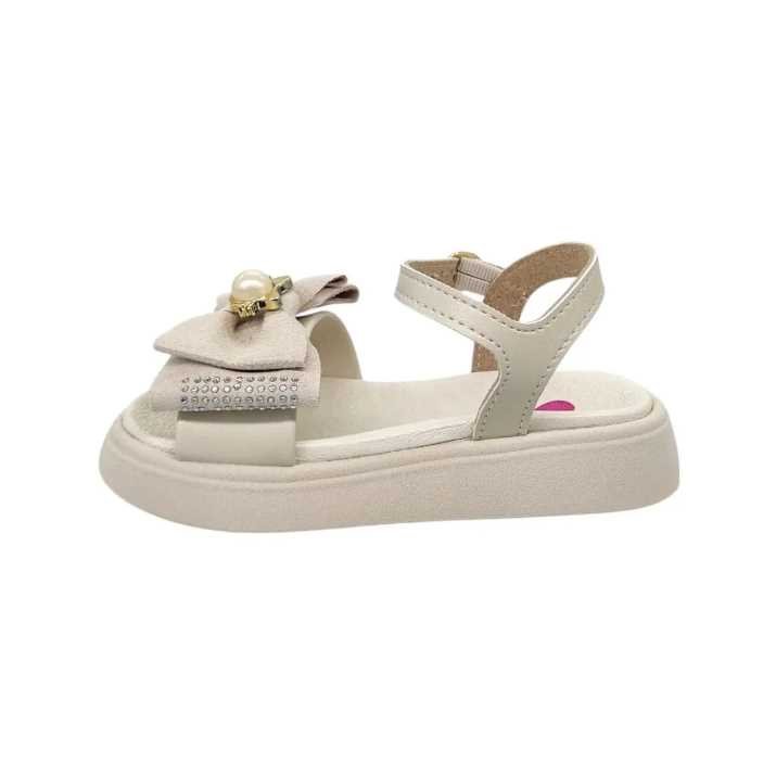 Sandália Infantil Menina Molekinha Lacinho Gatinho Branco 4
