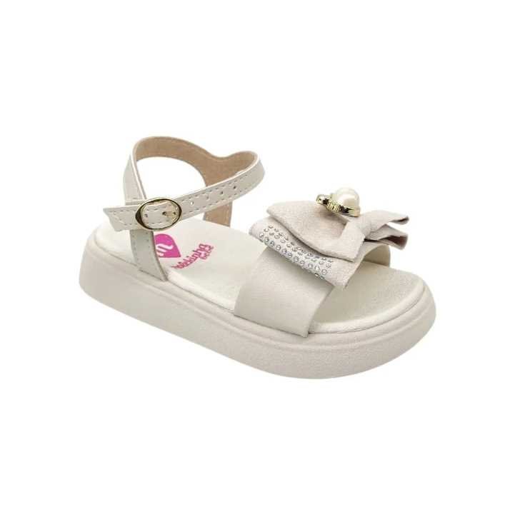 Sandália Infantil Menina Molekinha Lacinho Gatinho Branco 5