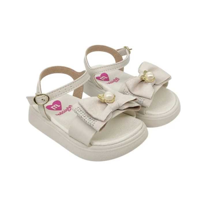 Sandália Infantil Menina Molekinha Lacinho Gatinho Branco 6