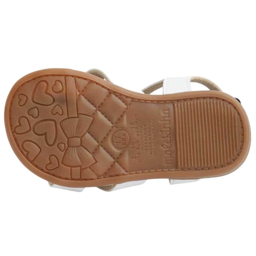 Sandália Infantil Menina Molekinha Coração Branco 5