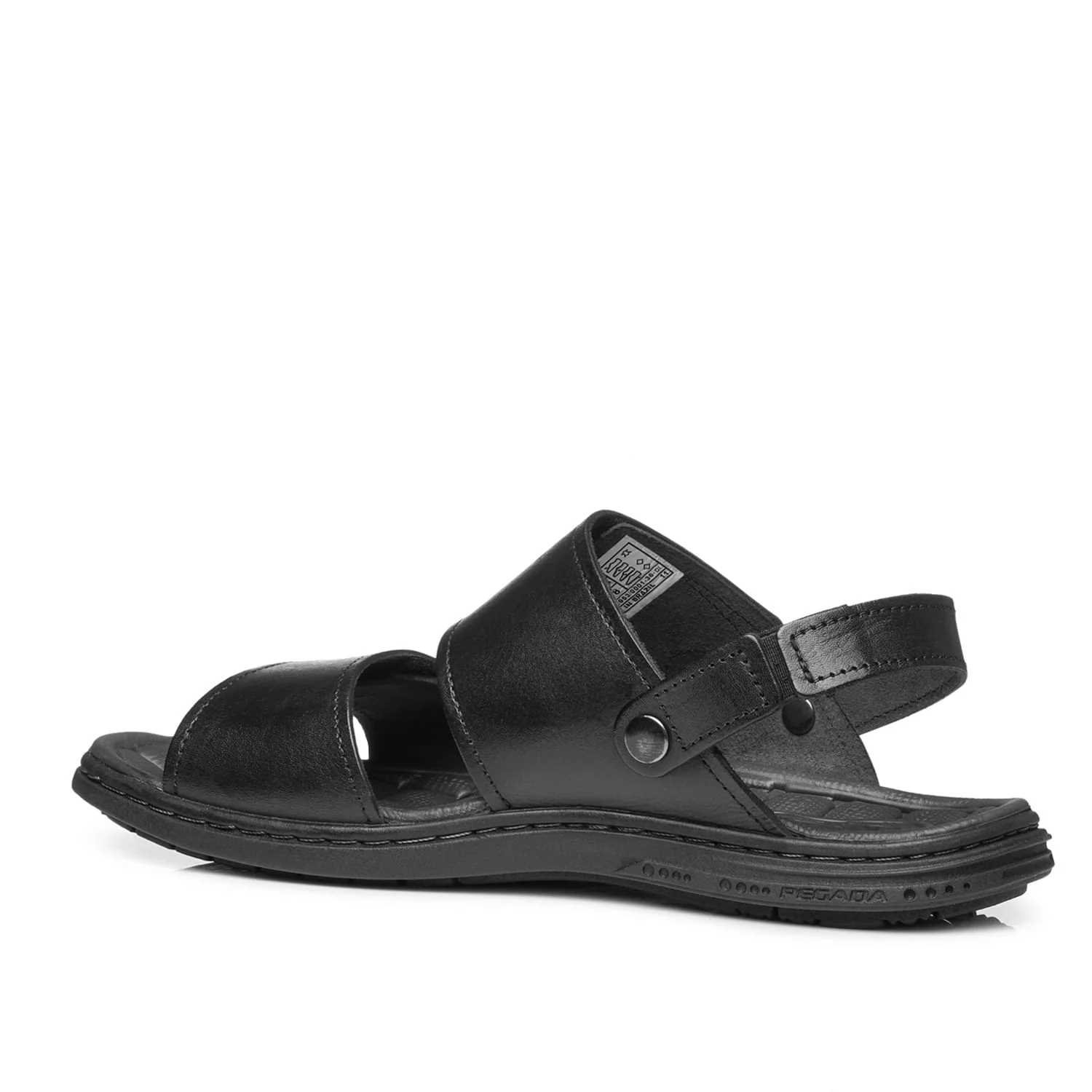 Sandália Masculina Pegada Couro Amortech Preto 5