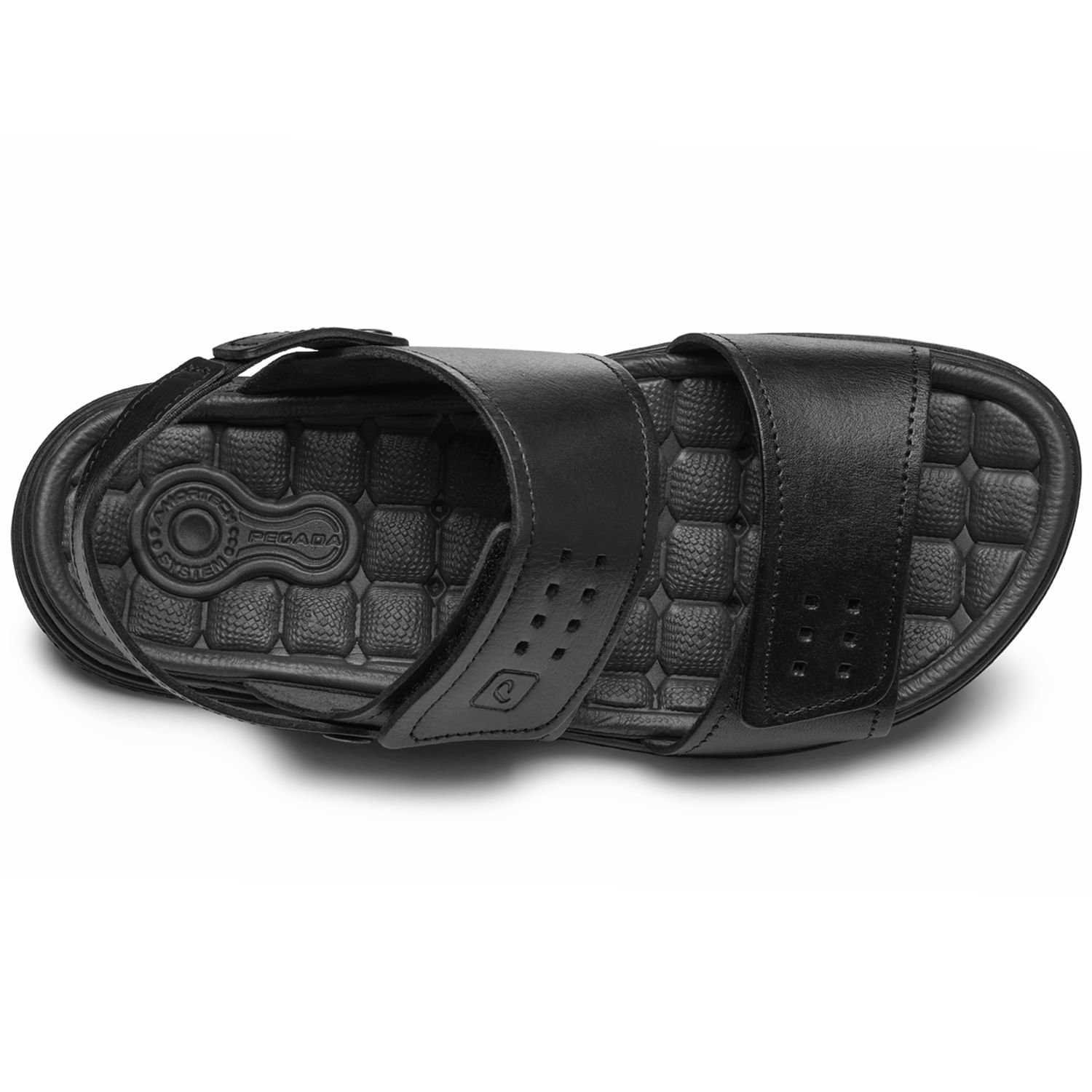 Sandália Masculina Pegada Couro Amortech Preto 9