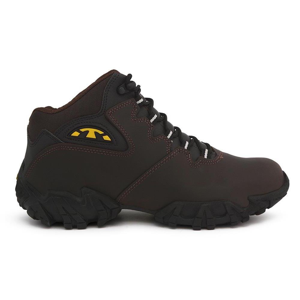 Bota Adventure Bull Terrier Couro Masculina Resistente Macia Marrom 4