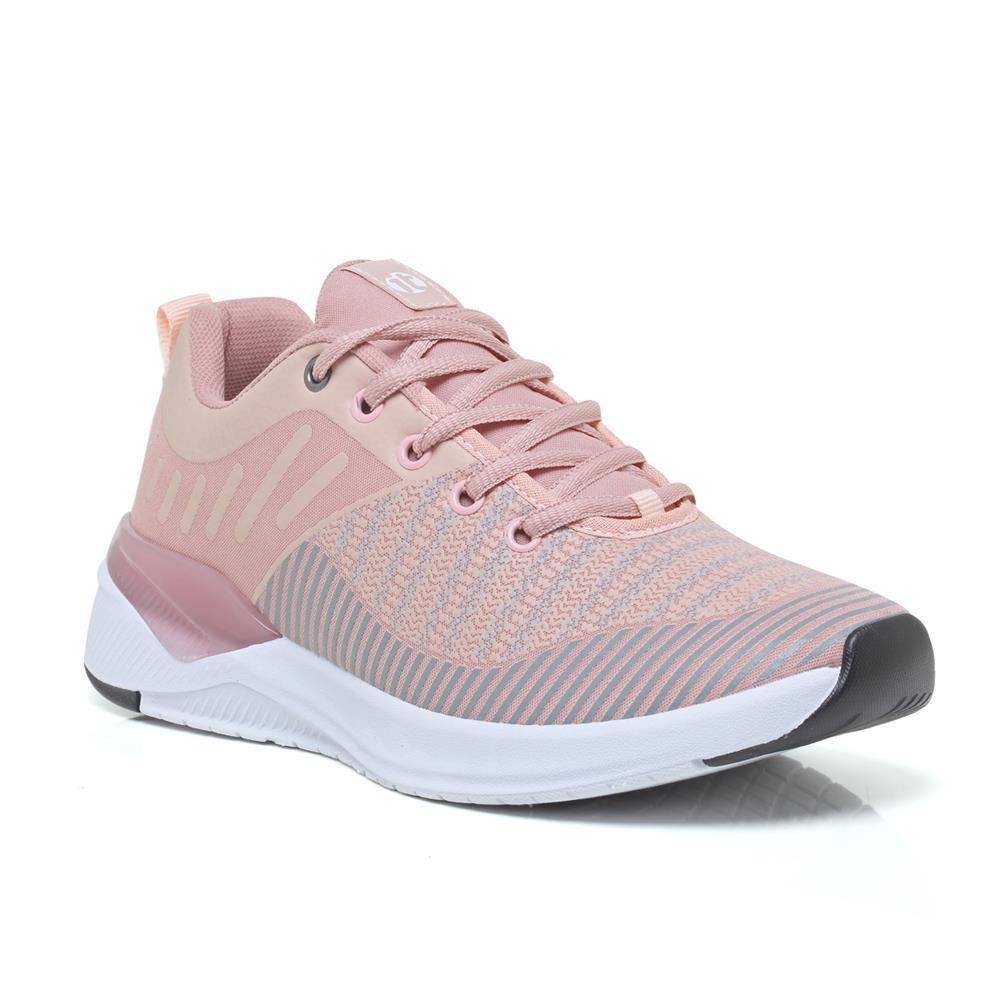Tênis Academia Feminino Caminhada + Relógio Digital LED Esportivo Rosa 2
