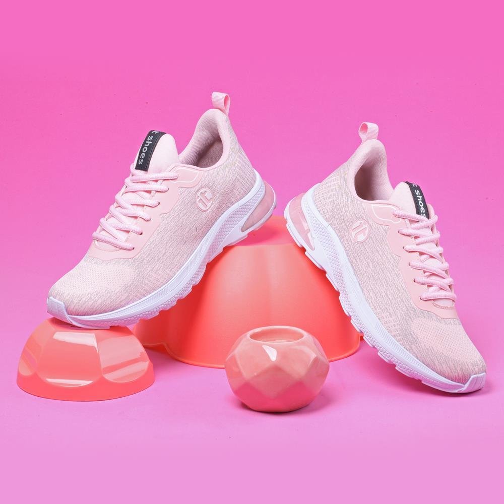 Tênis Caminhada Feminino Academia + Relógio Digital LED Rosa 3