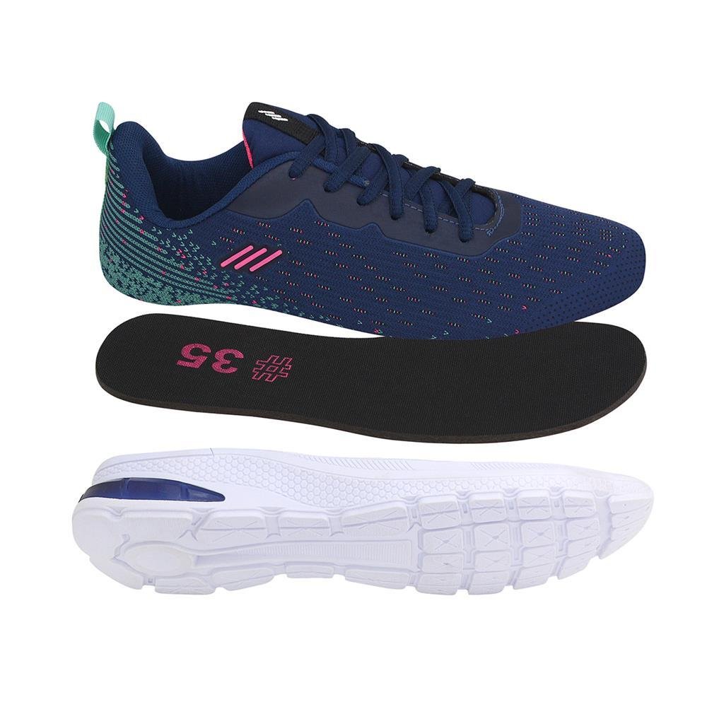 Tênis Feminino Esporte Amortecedor Gel Academia Conforto Azul 5