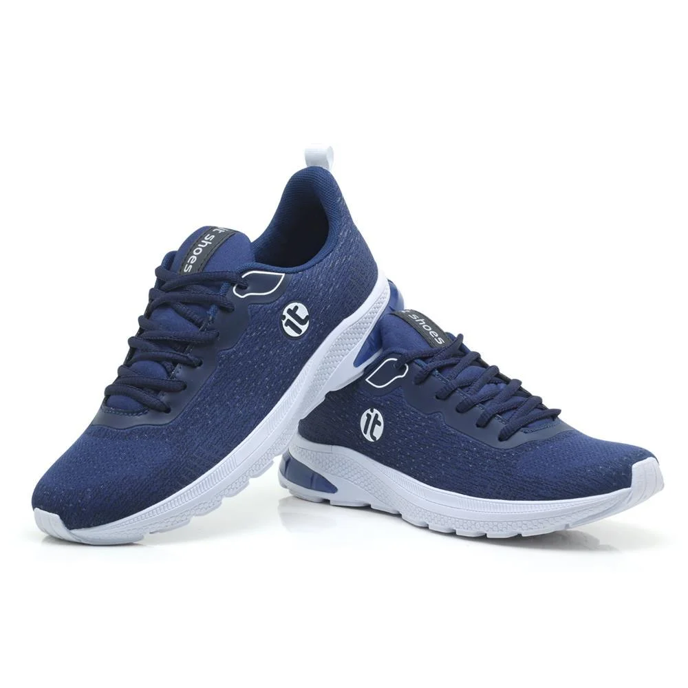 Tênis Esportivo Masculino Amortecedor Gel Caminhada Academia Azul 2