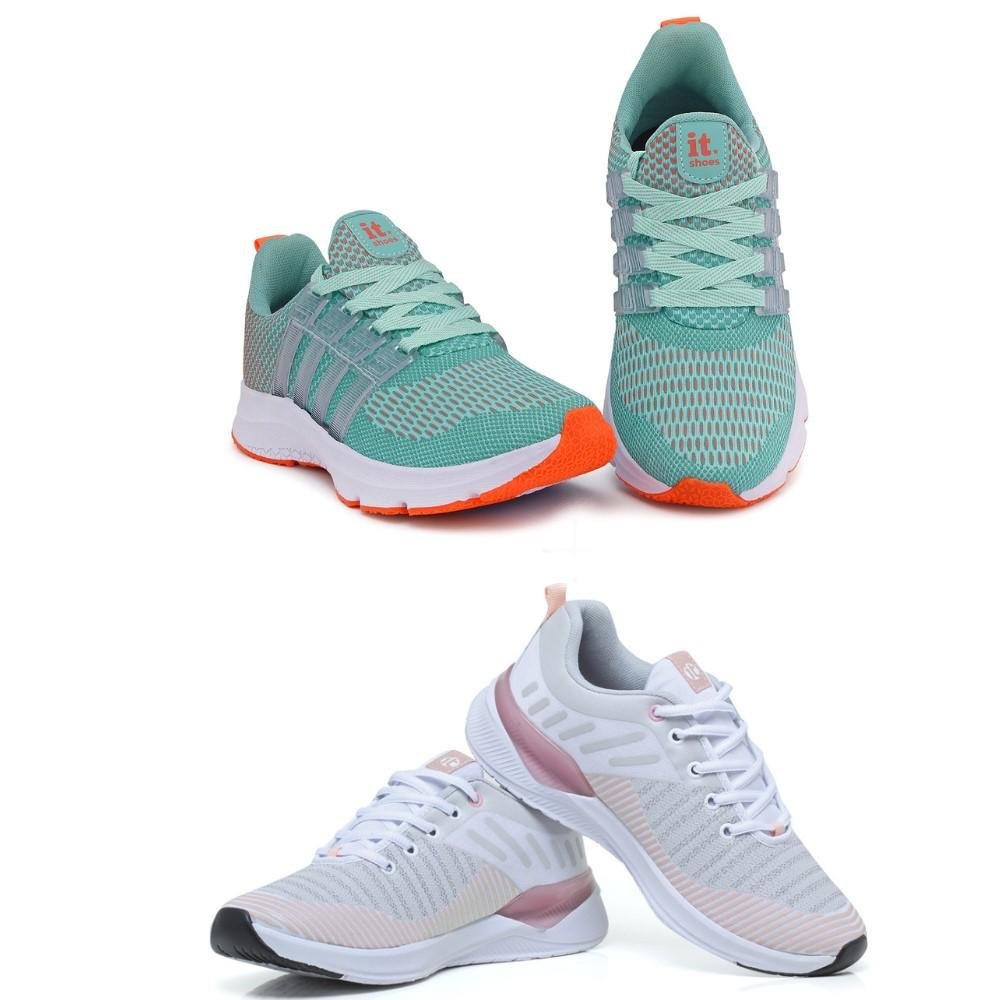 Tênis Feminino Esportivo Caminhada Academia Confortável Kit Verde 6