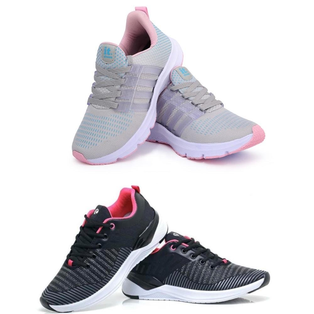 Tênis Feminino Esportivo Caminhada Fitness Confortável Kit Bege 6