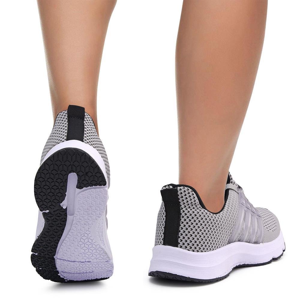 Tênis Feminino Esportivo Caminhada Corrida Confortável Kit Cinza 5