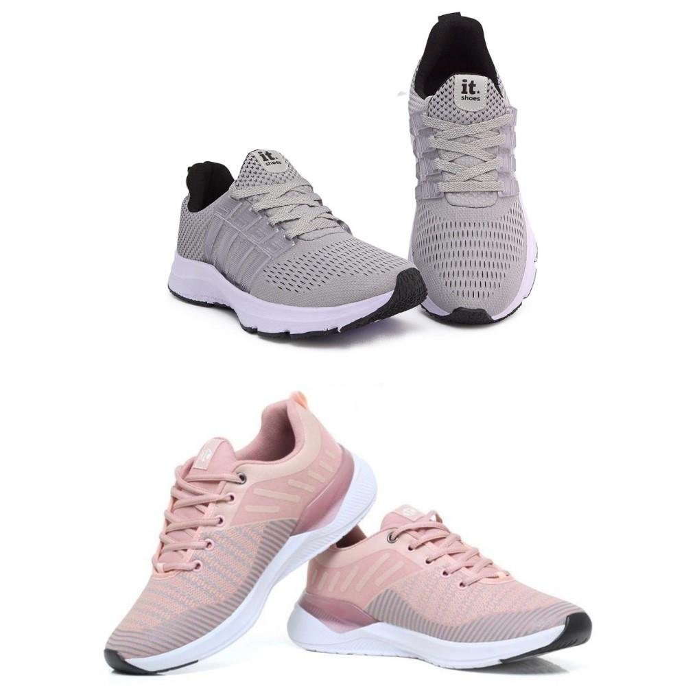 Tênis Feminino Esportivo Caminhada Corrida Confortável Kit Cinza 6