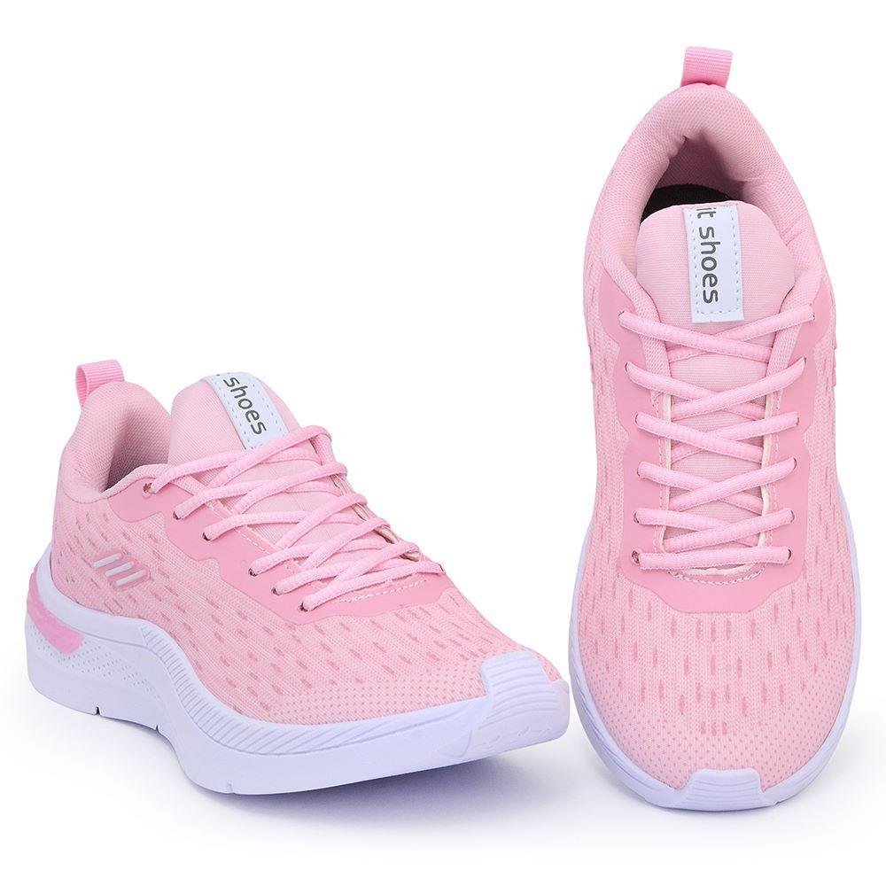 Tênis Feminino Confortável Fitness Esportivo Caminhada Kit 2 Rosa 2