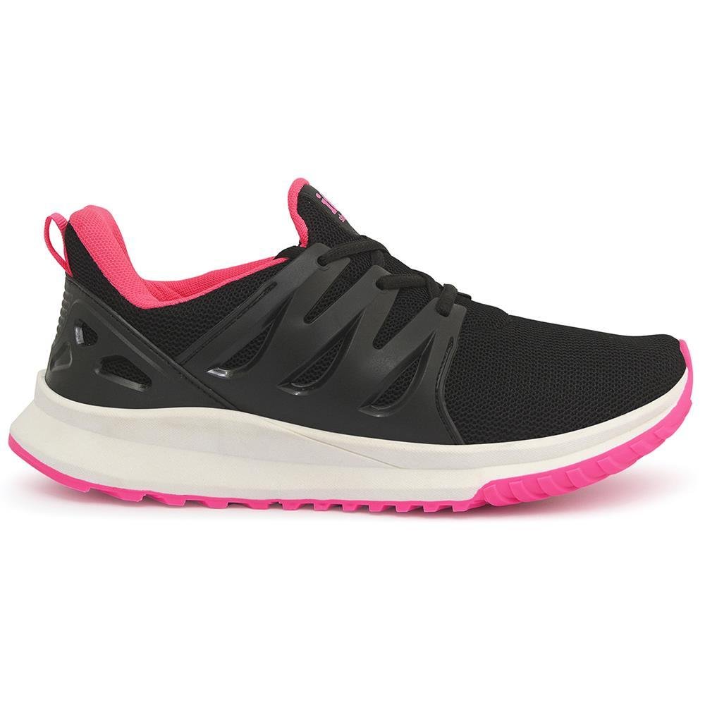 Tênis Feminino Treino Esportivo Academia Corrida Caminhada Preto/Rosa 4
