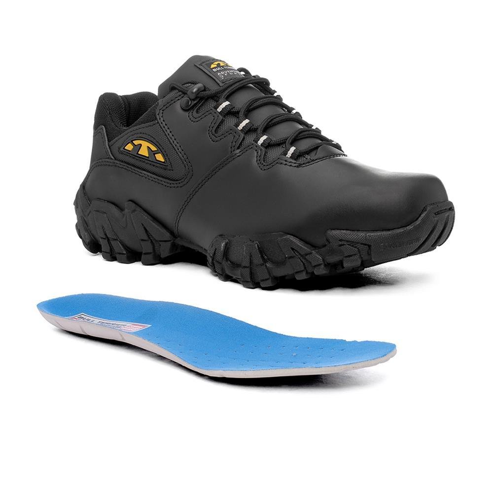 Tênis Adventure Couro Bruce Low Bull Terrier Cano Baixo Moto Preto 3