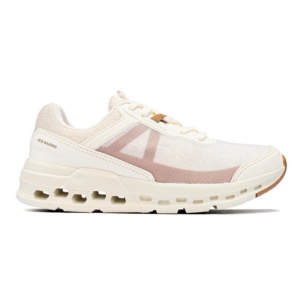 Tênis Feminino Caminhada Respirável Leve Confortável Bege 4