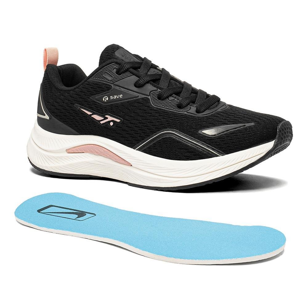 Tênis Feminino Running Confortável Preto 3