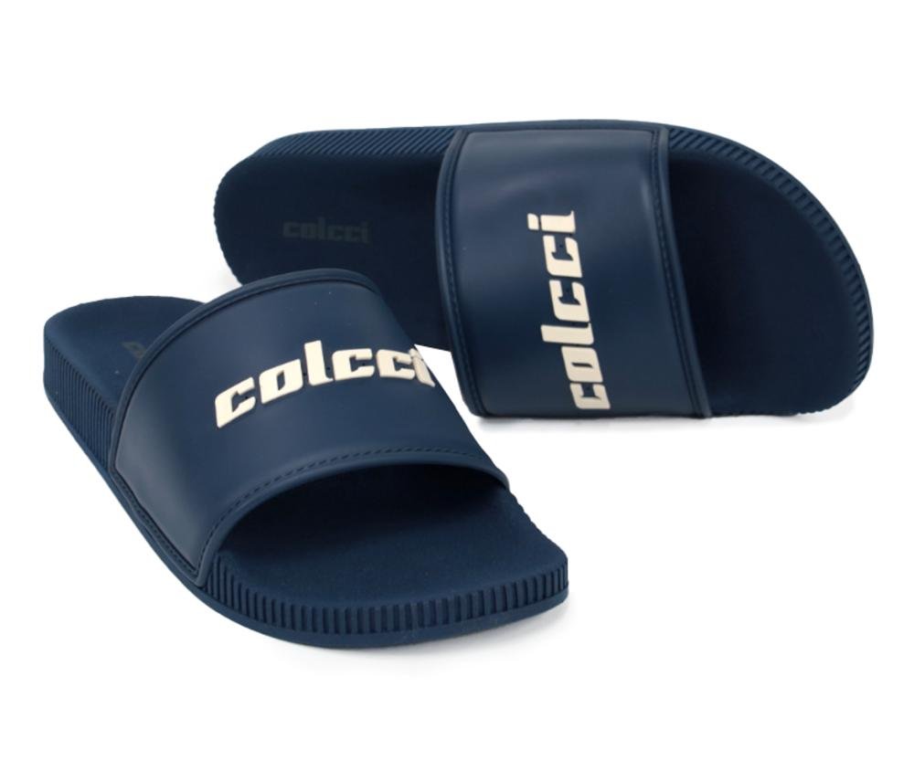 Sandália Slide Colcci Beni Borracha Anatômica Azul 2